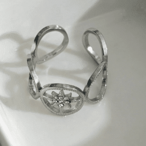 Bague ajustable argentée Sara