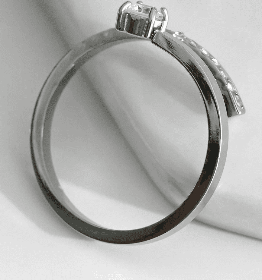 Bague ajustable argentée Éléonore – Image 2