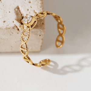 Bague ajustable dorée Delia