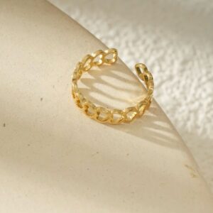 Bague ajustable d'orteil dorée Love
