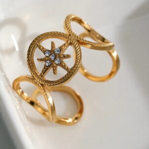 Bague ajustable dorée Sara