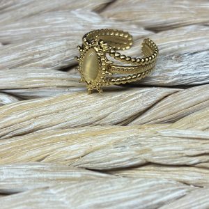Bague ajustable dorée Hania