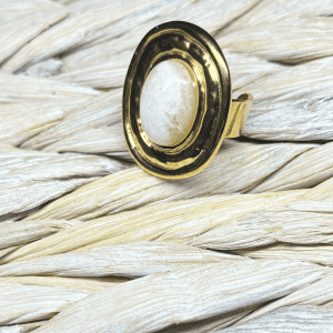 Bague ajustable dorée Gaïa